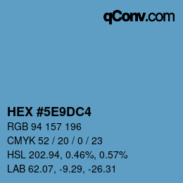 颜色代码: HEX #5E9DC4 | qconv.com