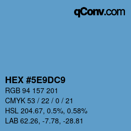 Color code: HEX #5E9DC9 | qconv.com