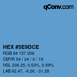 Color code: HEX #5E9DCE | qconv.com