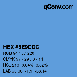 Color code: HEX #5E9DDC | qconv.com