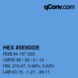 Color code: HEX #5E9DDE | qconv.com