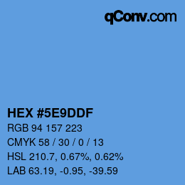 Color code: HEX #5E9DDF | qconv.com