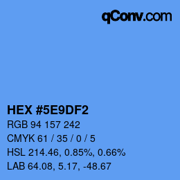 Color code: HEX #5E9DF2 | qconv.com