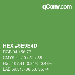 Color code: HEX #5E9E4D | qconv.com