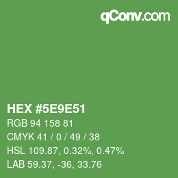 カラーコード: HEX #5E9E51 | qconv.com