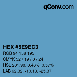 カラーコード: HEX #5E9EC3 | qconv.com