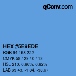 Farbcode: HEX #5E9EDE | qconv.com