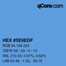 Color code: HEX #5E9EDF | qconv.com