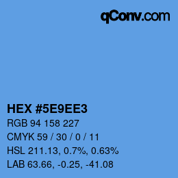 颜色代码: HEX #5E9EE3 | qconv.com
