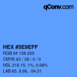 Color code: HEX #5E9EFF | qconv.com