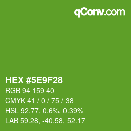 Color code: HEX #5E9F28 | qconv.com