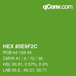 Color code: HEX #5E9F2C | qconv.com