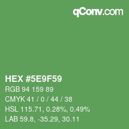 Color code: HEX #5E9F59 | qconv.com