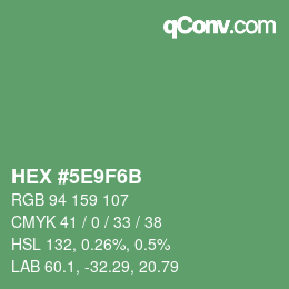 Code couleur: HEX #5E9F6B | qconv.com