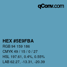 Color code: HEX #5E9FBA | qconv.com