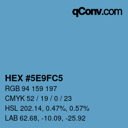 Color code: HEX #5E9FC5 | qconv.com