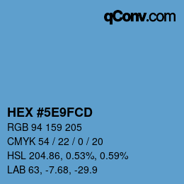 Color code: HEX #5E9FCD | qconv.com