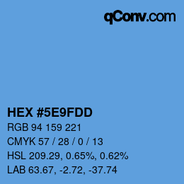 カラーコード: HEX #5E9FDD | qconv.com