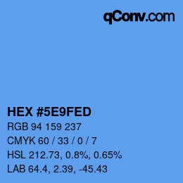 Farbcode: HEX #5E9FED | qconv.com