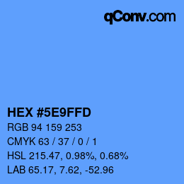 Color code: HEX #5E9FFD | qconv.com