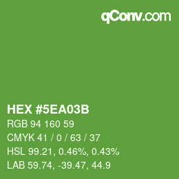 Color code: HEX #5EA03B | qconv.com