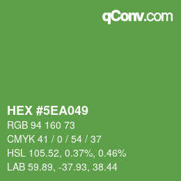 Farbcode: HEX #5EA049 | qconv.com