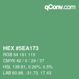 Farbcode: HEX #5EA173 | qconv.com