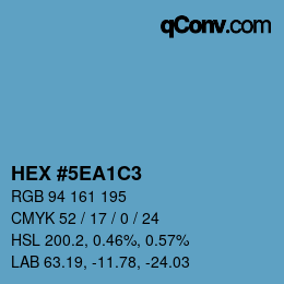 カラーコード: HEX #5EA1C3 | qconv.com