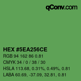 Code couleur: HEX #5EA256CE | qconv.com