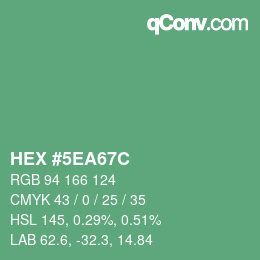 Color code: HEX #5EA67C | qconv.com