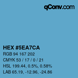 Color code: HEX #5EA7CA | qconv.com