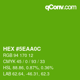 Color code: HEX #5EAA0C | qconv.com