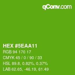 Color code: HEX #5EAA11 | qconv.com