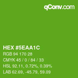 Color code: HEX #5EAA1C | qconv.com