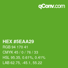 Color code: HEX #5EAA29 | qconv.com