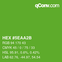 Color code: HEX #5EAA2B | qconv.com