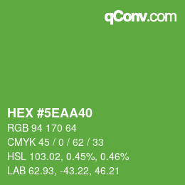 Color code: HEX #5EAA40 | qconv.com