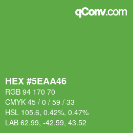 Color code: HEX #5EAA46 | qconv.com