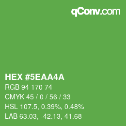 Color code: HEX #5EAA4A | qconv.com