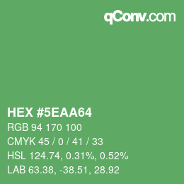 Color code: HEX #5EAA64 | qconv.com