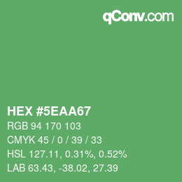 Color code: HEX #5EAA67 | qconv.com
