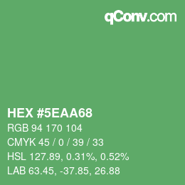Color code: HEX #5EAA68 | qconv.com