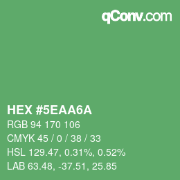Color code: HEX #5EAA6A | qconv.com