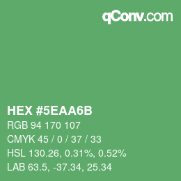 Farbcode: HEX #5EAA6B | qconv.com