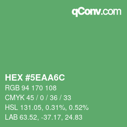 Color code: HEX #5EAA6C | qconv.com