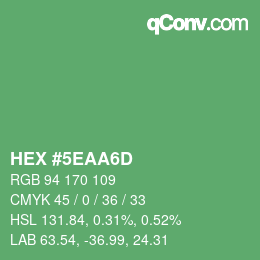 Color code: HEX #5EAA6D | qconv.com