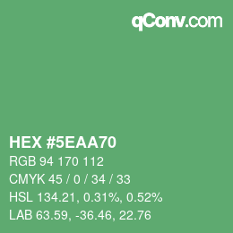 Color code: HEX #5EAA70 | qconv.com