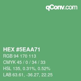 Color code: HEX #5EAA71 | qconv.com