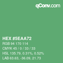 Color code: HEX #5EAA72 | qconv.com