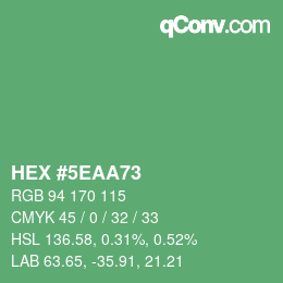 Color code: HEX #5EAA73 | qconv.com